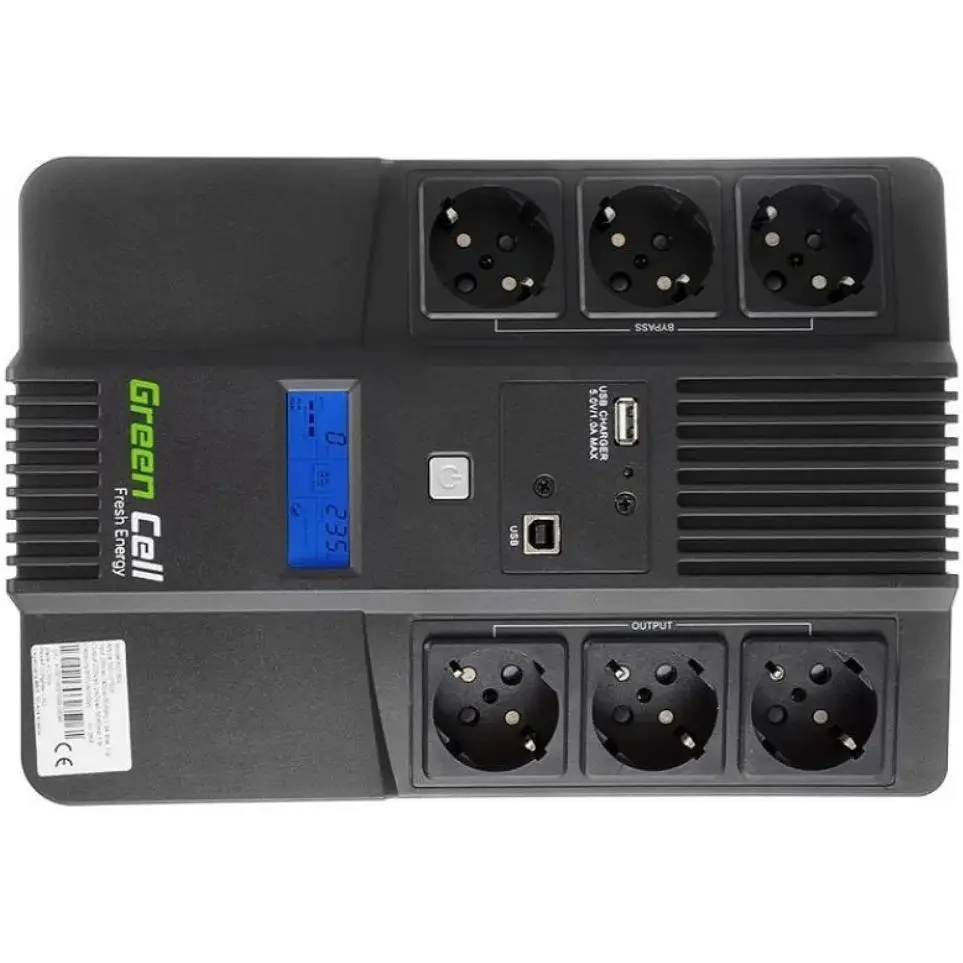 ИБП/Бесперебойник Green Cell AiO 600VA/360W (UPS06) - фото 2