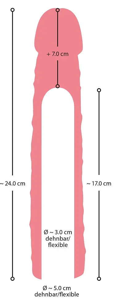 Насадка на член - Nature Skin Extension Sleeve +7 см - фото 9