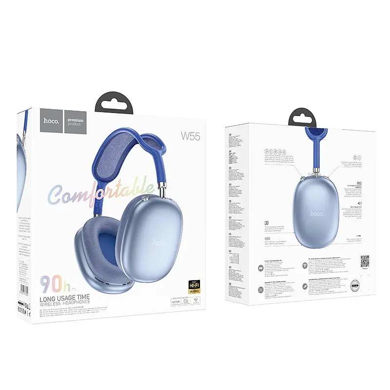 Навушники Hoco W55 Pleasing BT headphones Sky бездротові накладні блакитні - фото 2