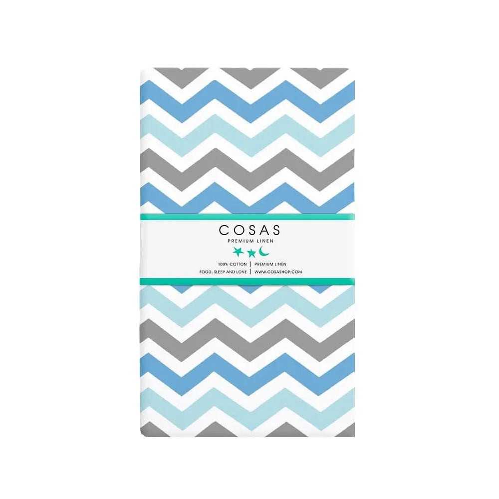 Простирадло на резинці Cosas Grey Zigzag CS1 180х200х20 см (ZigGreyBlue_180х200x20) - фото 4