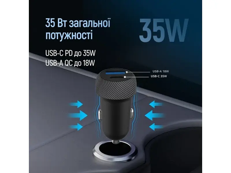 Автомобільний зарядний пристрій ColorWay 35 W Black (CW-CHA064PD-BK) - фото 5