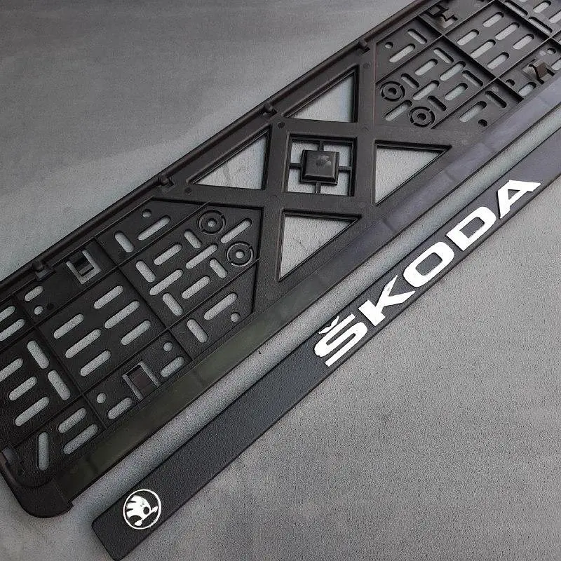 Рамка номера Skoda 3D напис Хромований / Поліпропілен гнучкий морозостійкий - фото 5