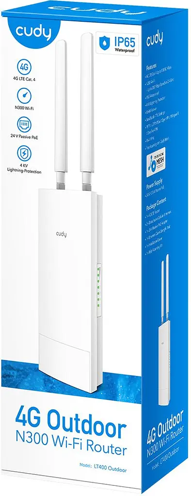 Маршрутизатор Cudy LT400 Outdoor, 4G LTE Cat 4 N300 Wi-Fi Router (LT400 Outdoor) - фото 2