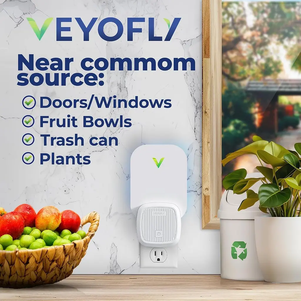 Ловець мух у приміщенні VEYOFLY пастка для мух у приміщенні (1 пристрій + 3 заправки) - фото 2