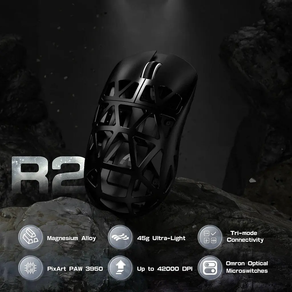 Миша Attack Shark R2 Magnesium Alloy 8K (AS-6972792470894-B) Black (G-000004003) - фото 7