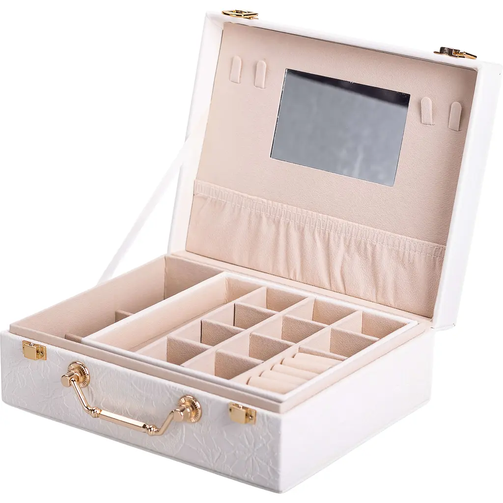 Кейс-органайзер для прикрас Yiwu з накидними замками 24x18.5x8.5 см білий HP-5-15W - фото 2