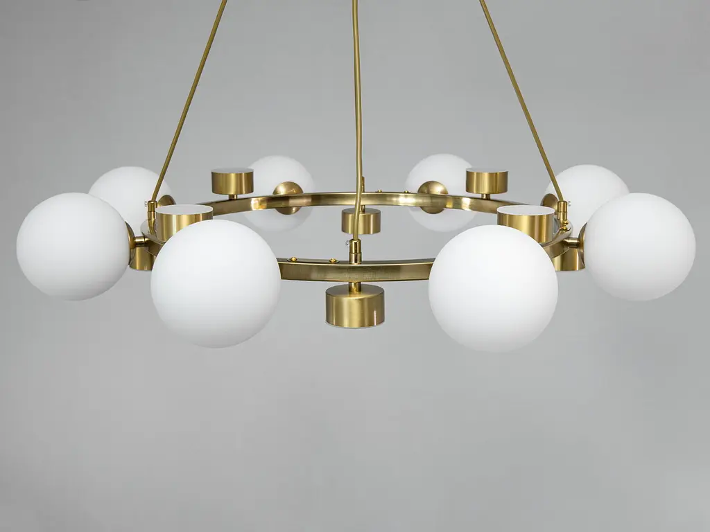 Елегантна підвісна люстра для кабінету Diasha LQ7131/8+8BR золота 80 см G9 LED 16-22 кв. м. - фото 2