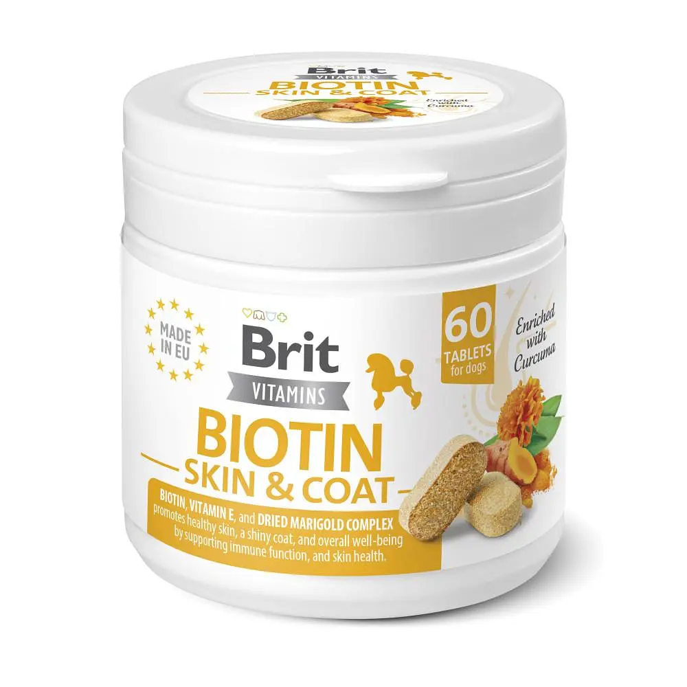 Вітаміни для собак Brit Vitamins Biotin Skin & Coat Care для шкіри та шерсті 60 таблеток - фото 5