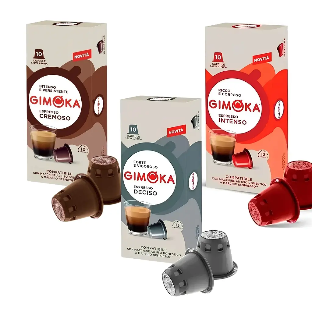 Набір кави в капсулах 3 види Nespresso Gimoka Італійська класика 30 шт