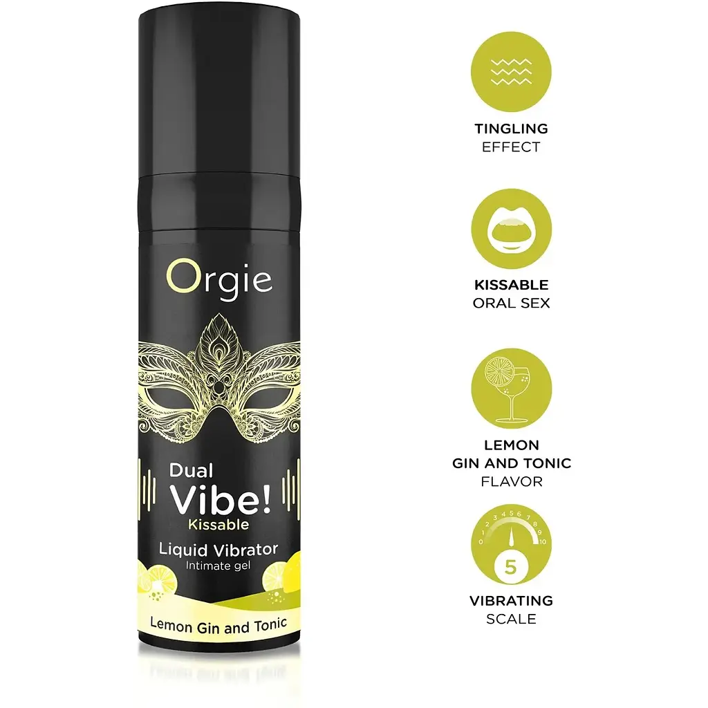 Жидкий вибратор Orgie Dual Vibe! Lemon Gin And Tonic 15 мл - фото 3