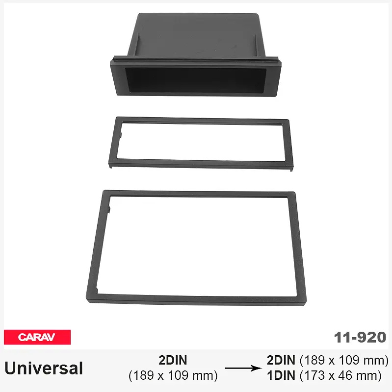 Переходная рамка универсальная для перехода с 2 DIN на 2 DIN/1 DIN Carav 11-920 - фото 8