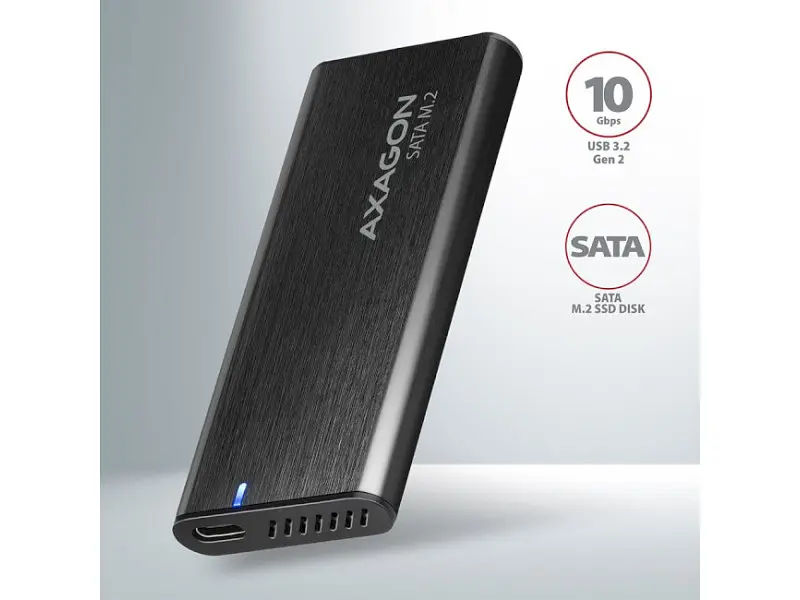 Кишеня для накопичувача AXAGON SuperSpeed+ Raw Box Black (EEM2-SBC) - фото 2