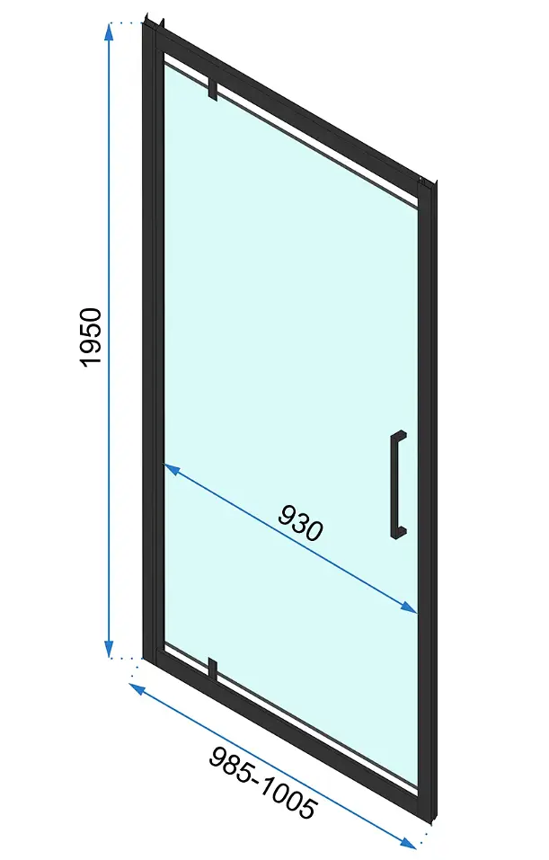Душова кабіна Rea Rapid Swing 90x100 black REA-K6422 + REA-K6410, Чорний матовий, Універсальна, прозрачний, Чорний матовий - фото 6