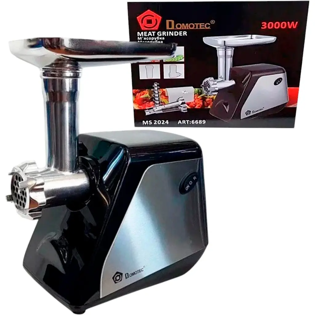 М'ясорубка електрична Domotec MS-2024 3000W із соковижималкою і терками для овочів чорна (MS-2024_2233) - фото 6
