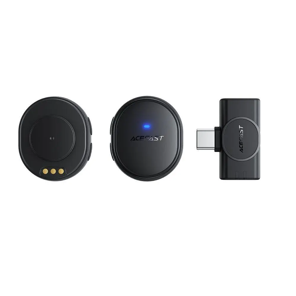 Бездротова мікрофонна система ACEFAST R3 dual-mic (Type-C) Black (6974316285847) - фото 5