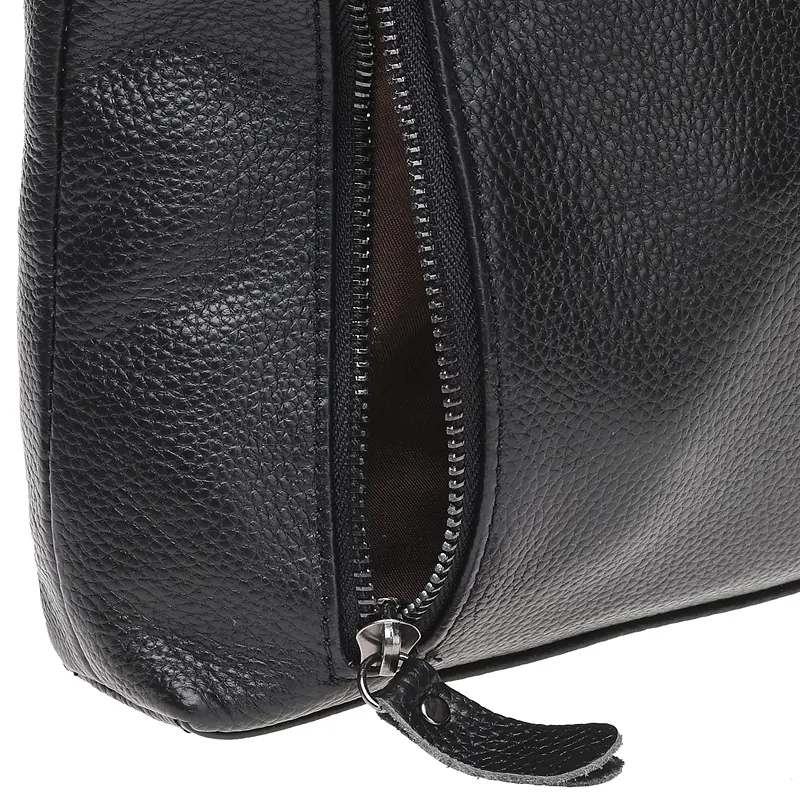 Чоловіча сумка Borsa Leather K17859 27x24x5 см Чорний (16183) - фото 8