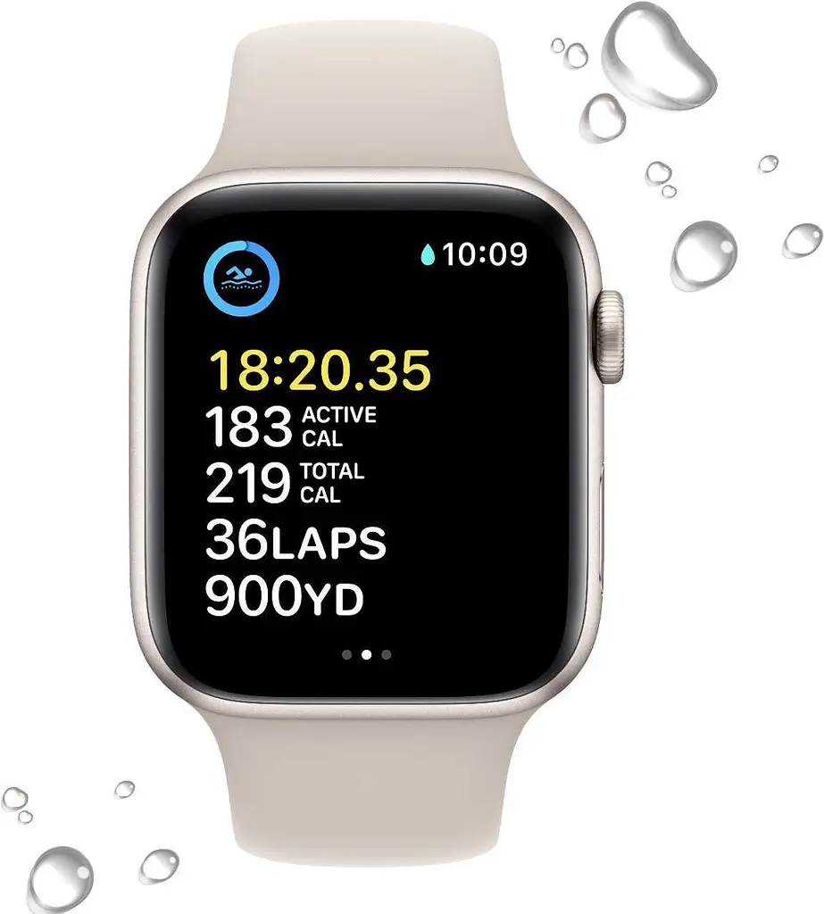 Смарт-часы Apple Watch SE (2022) 44 mm White Aluminum with White band (MNJX3CS/A) - фото 3