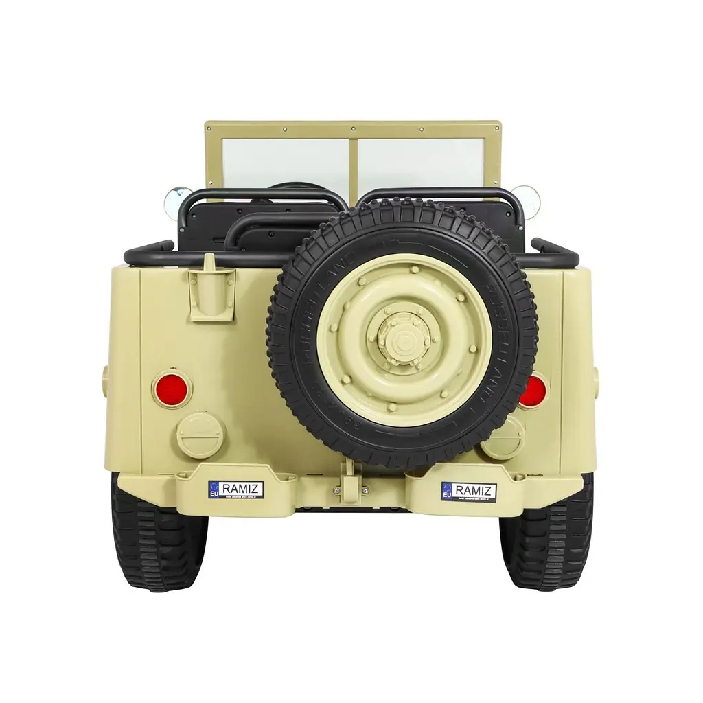 Електроавтомобіль військовий Ramiz Retro MP3 LED 12 В, бежевий (PA.JH-101.BEZ) - фото 6
