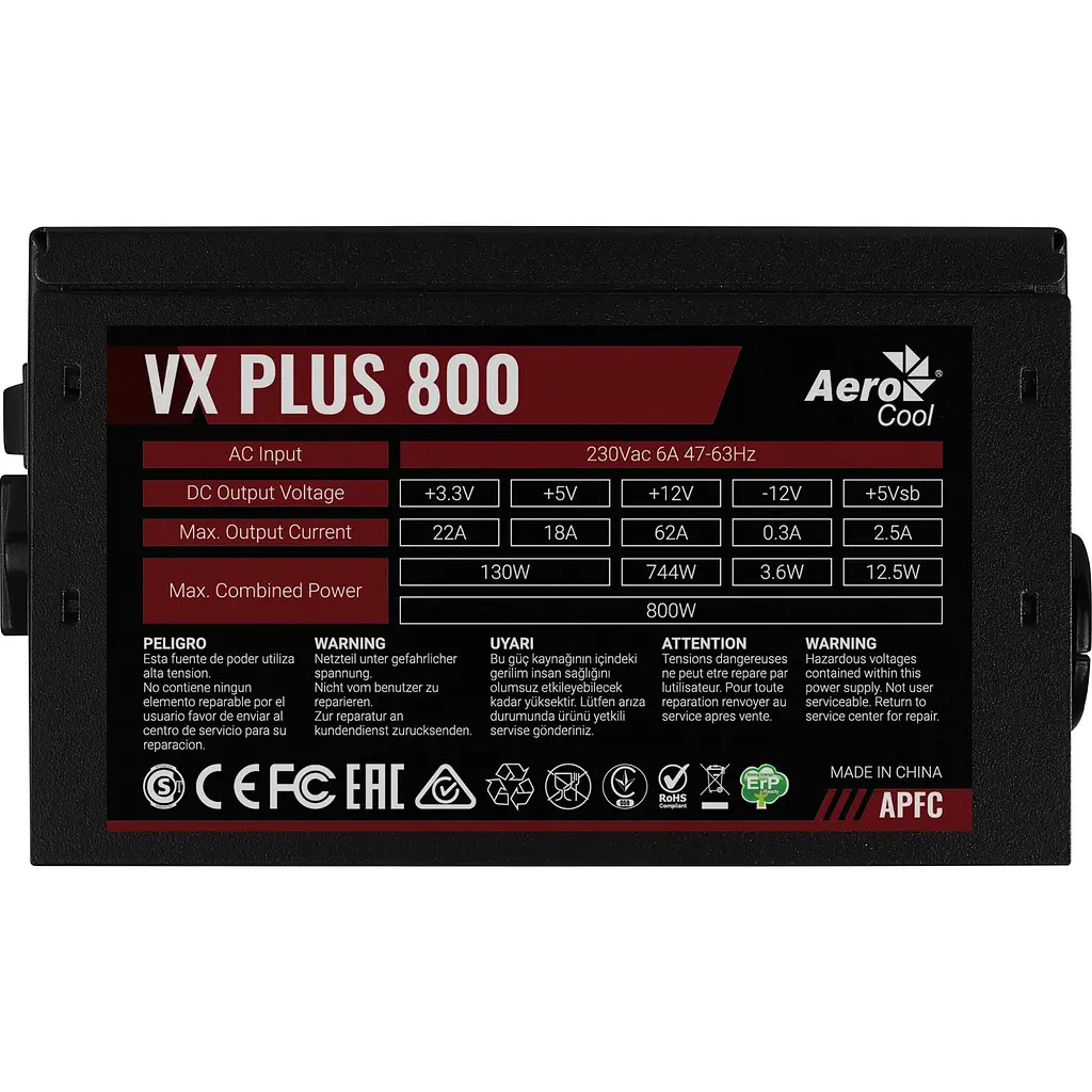 Блок живлення Aerocool VX Plus Stealth 800W (ACPN-VS80AEY.12) Black - фото 3