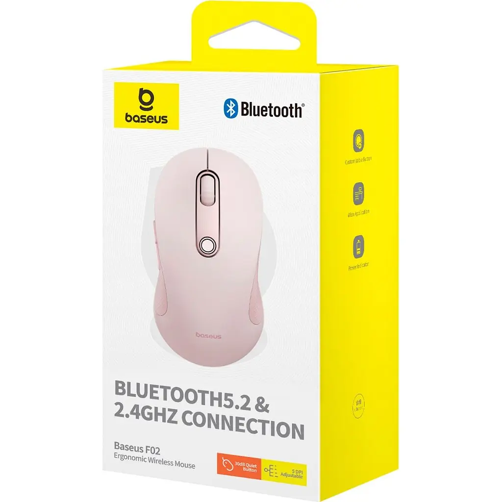 Миша Baseus F02 Ergonomic Pink [B01055505411-01] [129415] - фото 7