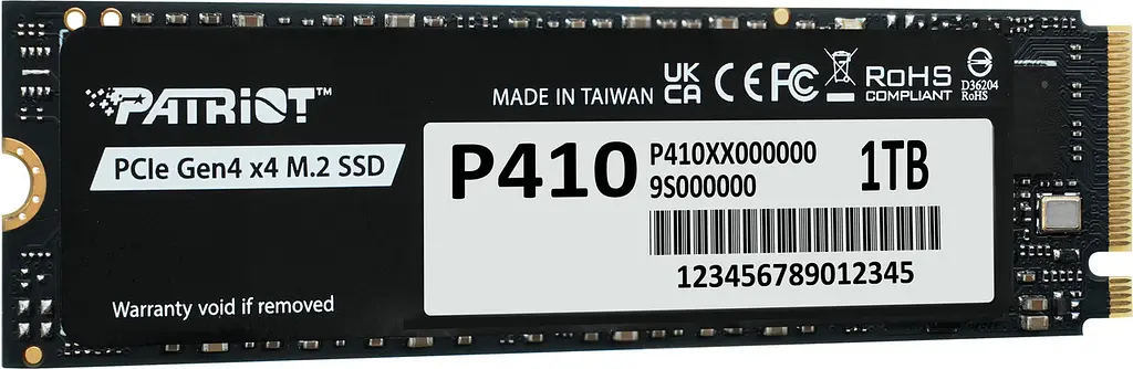SSD NVMe накопичувач PATRIOT P410 1Tb PCIe Gen4x4 M.2 2280 (P410P1TBM28H) - фото 3