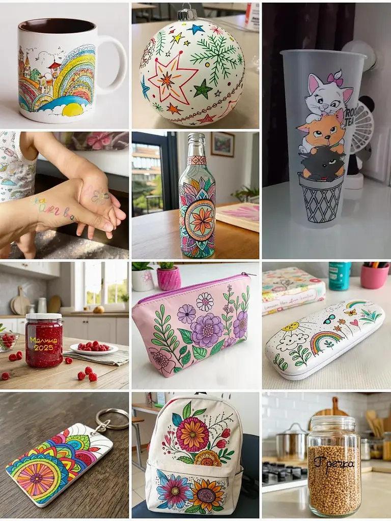 Набір маркерів акрилово-акварельних ACRY в пластиковому кейсі 24 шт. Різнокольоровий (1214411) - фото 5