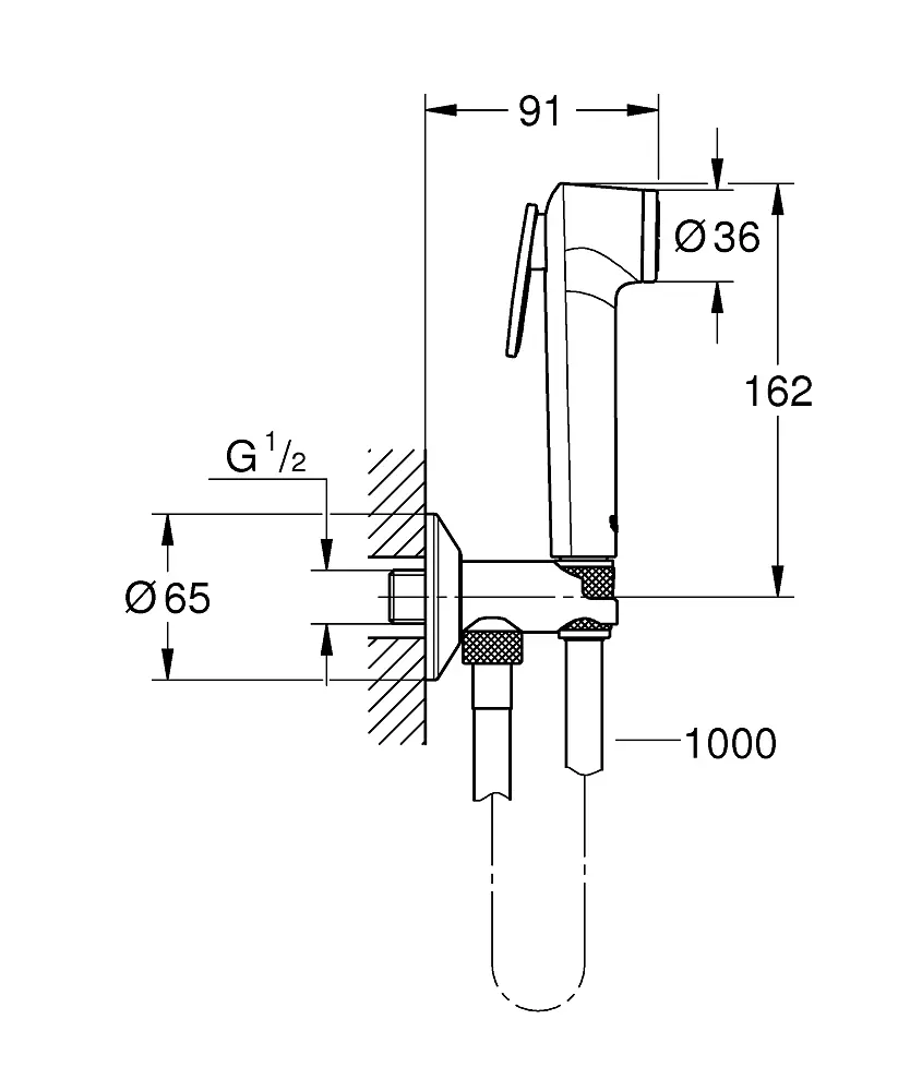Набір гігієнічного душу прихованого монтажу Grohe BauLoop New UA2904200B, Хром - фото 9