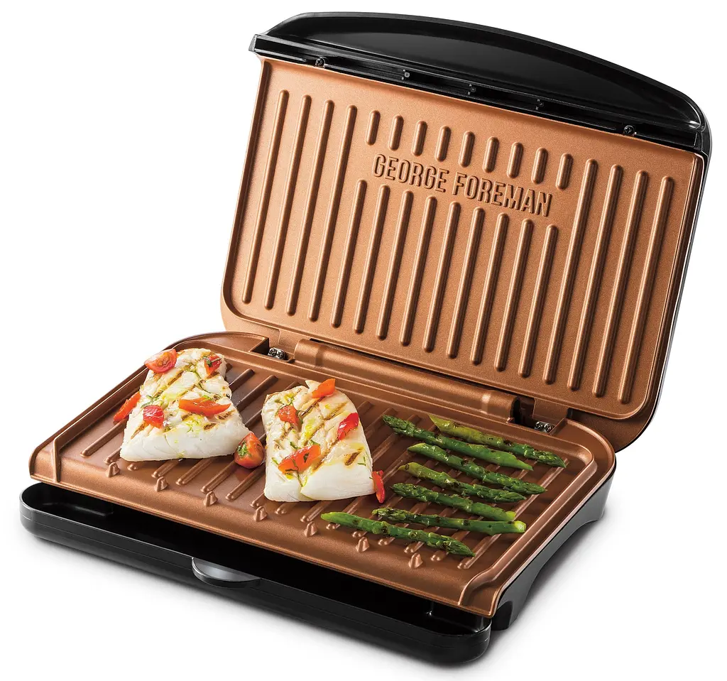 Гриль George Foreman 25811-56 Fit Grill Copper Medium 1630 Вт антипригарне покриття чорний мідь (25811-56) - фото 4