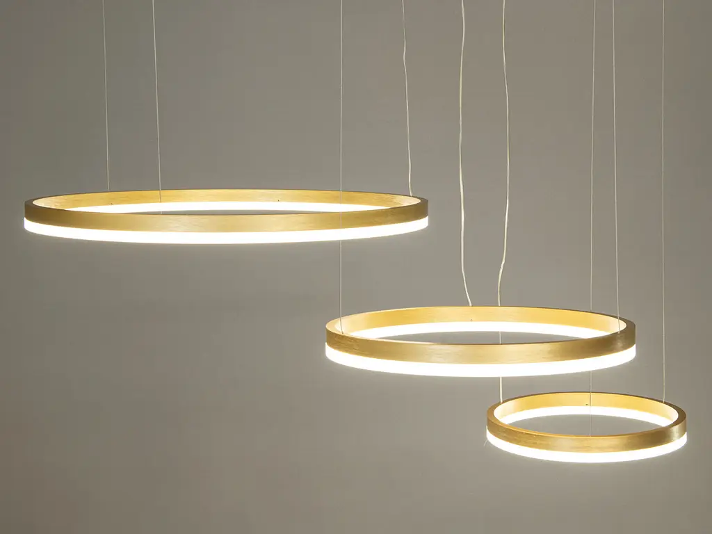Люстра стельова LED Diasha 1029-600+400+300GD 105W, золото, сучасний стиль, регульована висота, пульт ДУ, для вітальні - фото 2