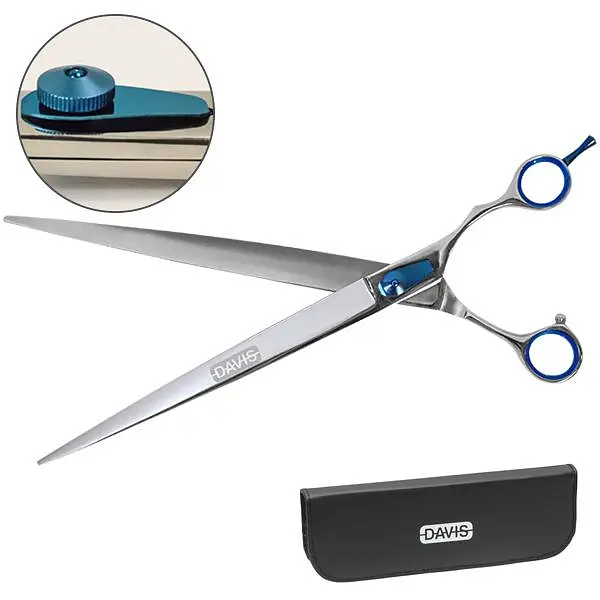 Прямі ножиці для стрижки собак великих порід Davis Extreme Edge BLUE Straight 10" (S.EB10S)