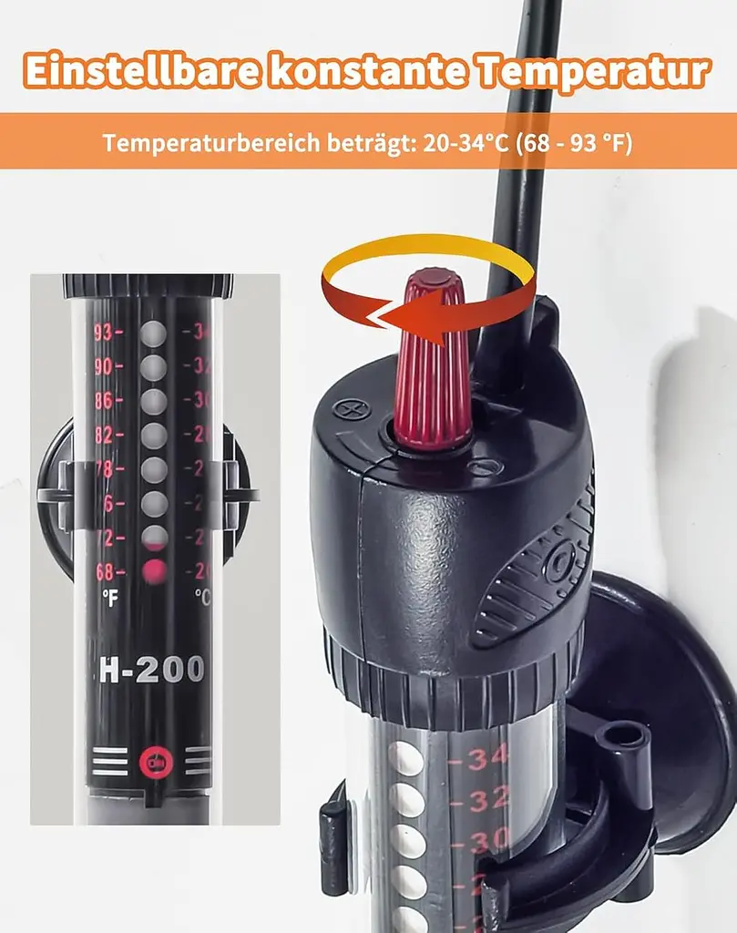 Нагреватель для аквариума NETONDA Регулируемый 60L 50W Сопротивление - фото 6