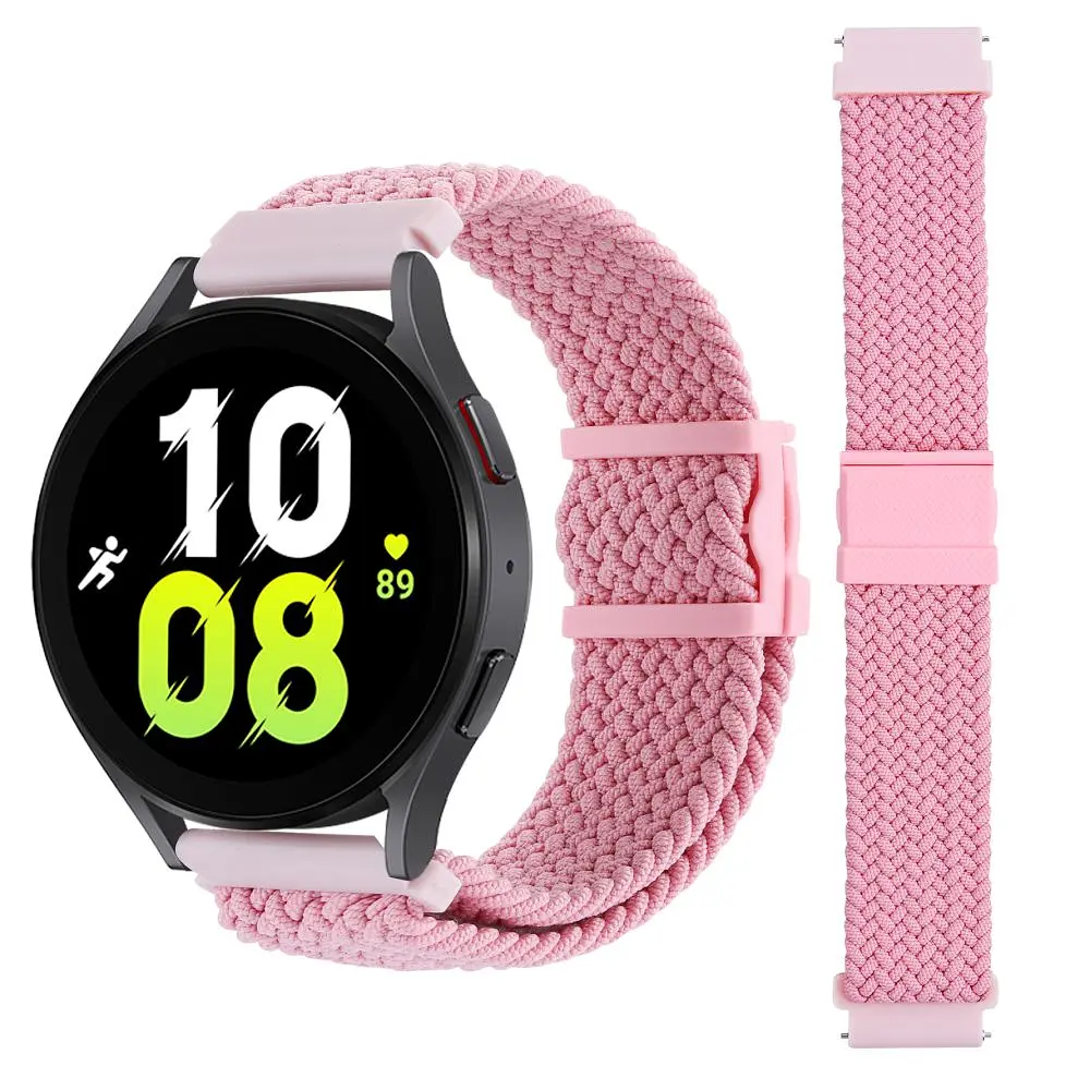 Нейлоновий ремінець Universal 20 mm Elastic Adjustment Samsung/Amazfit/Huawei Pink - фото 3