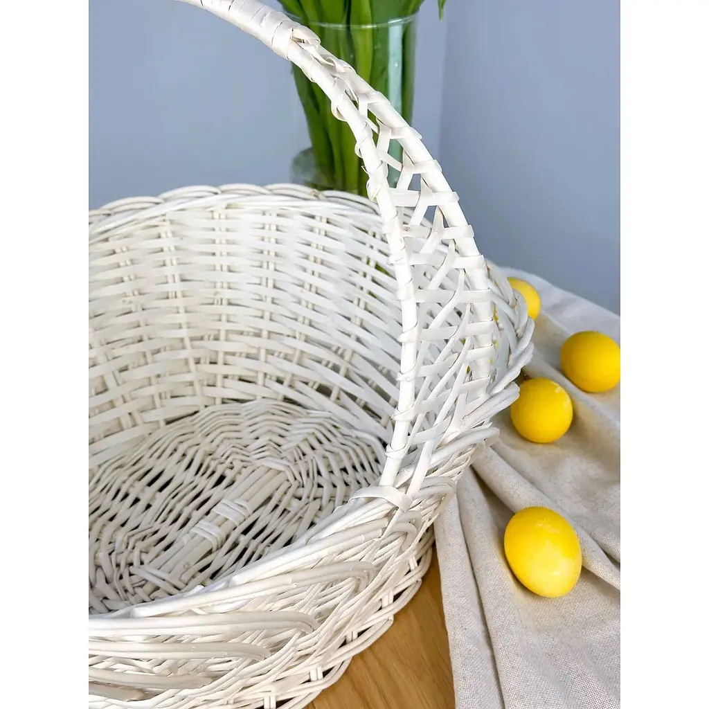 Пасхальная корзина из лозы с одной ручкой Галичина Белый - фото 3