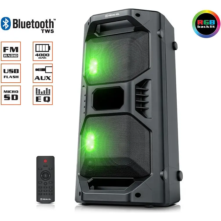 Портативный музыкальный центр бумбокс REAL-EL X-757 Black - фото 7