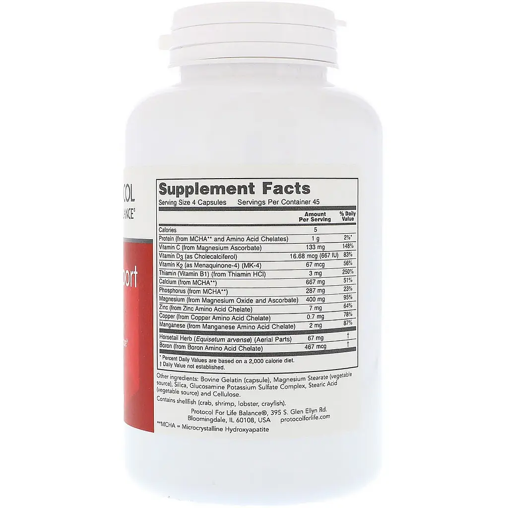 Поддержка костей Protocol for Life Balance Bone Support Formula комплексна формула з MCHA 180 капсул - фото 2