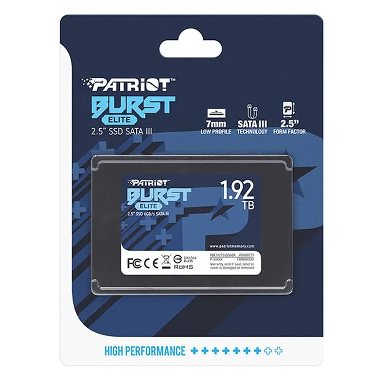 Накопитель SSD 1.92TB Patriot Burst Elite 2.5 SATAIII TLC (PBE192TS25SSDR) - фото 3