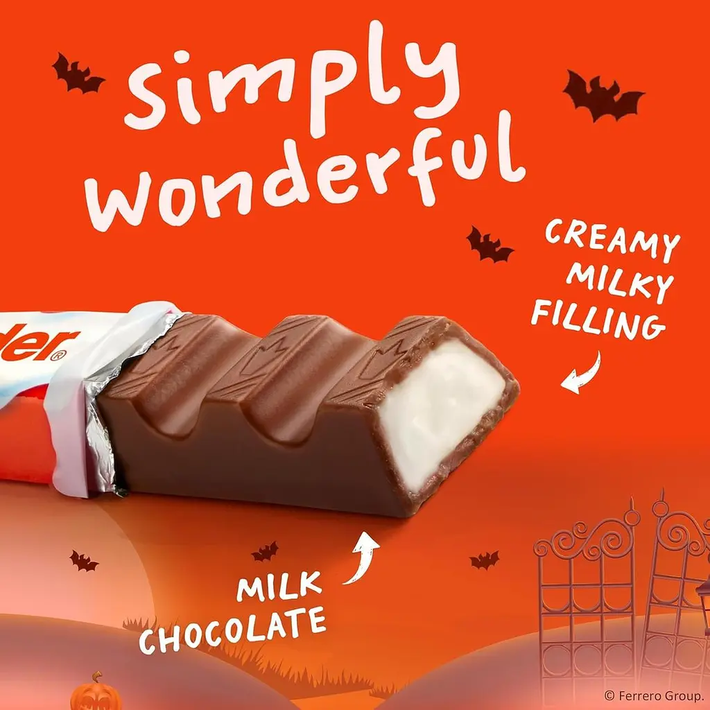 Шоколадные батончики Kinder Halloween Chocolate с молочной начинкой 150г - фото 3