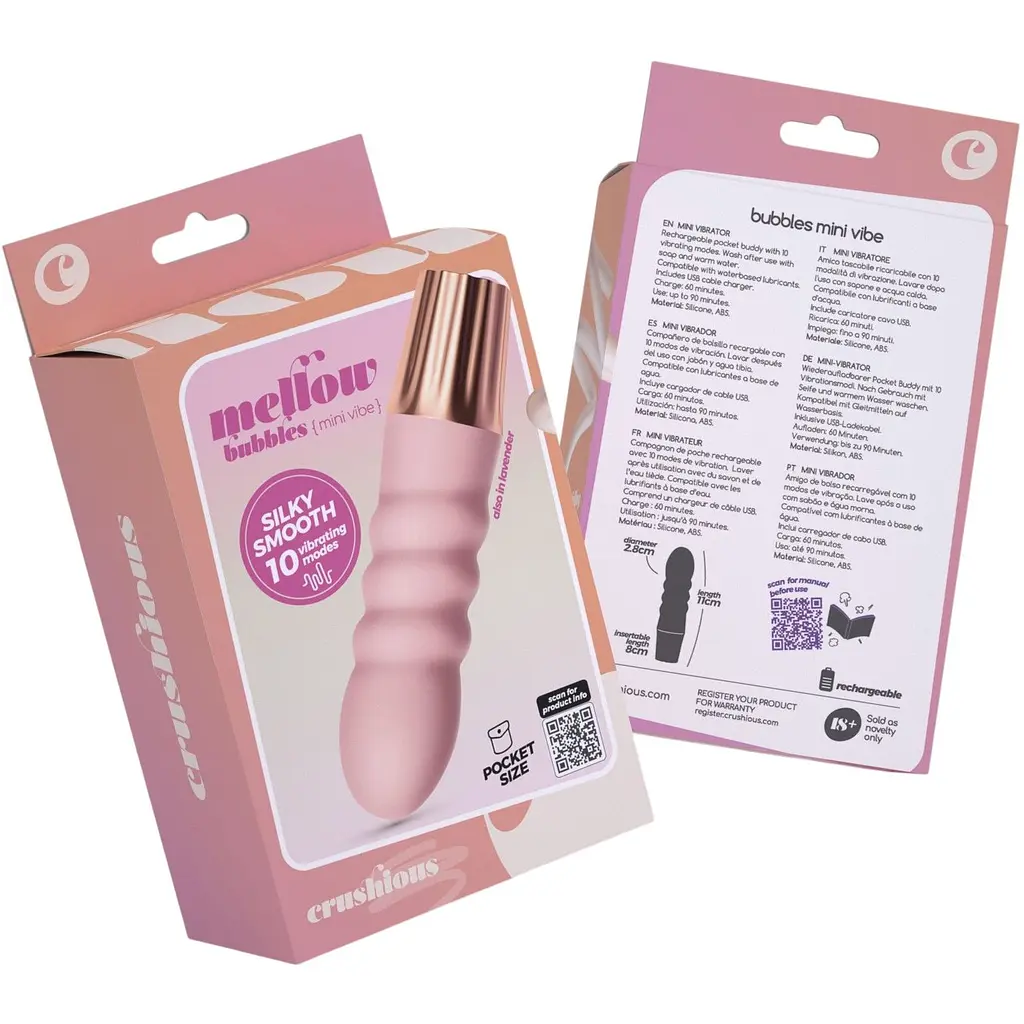 Міні-вібратор Crushious Mellow Bubbles рожевий 11 х 2.8 см - фото 8