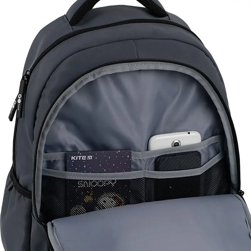 Рюкзак GoPack Education Teens 184 темно-сірий Темно-сірий (GO26-184L-4) - фото 14