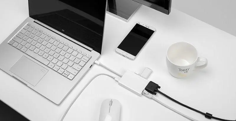 Адаптер хаб конвертер Xiaomi Usb-C - VGA и Gigabit Ethernet ZJQ04TM JGQ4005TY - фото 4
