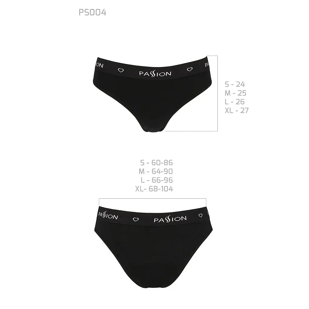 Трусики-сліпи з бавовни та еластаном Passion PS004 PANTIES XL, black - фото 6