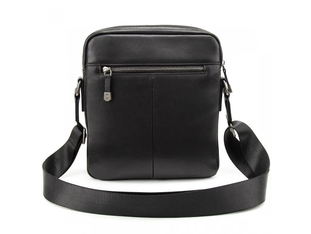 Чоловіча чорна шкіряна сумка через плече Tiding Bag SM8-9686-4A - фото 6