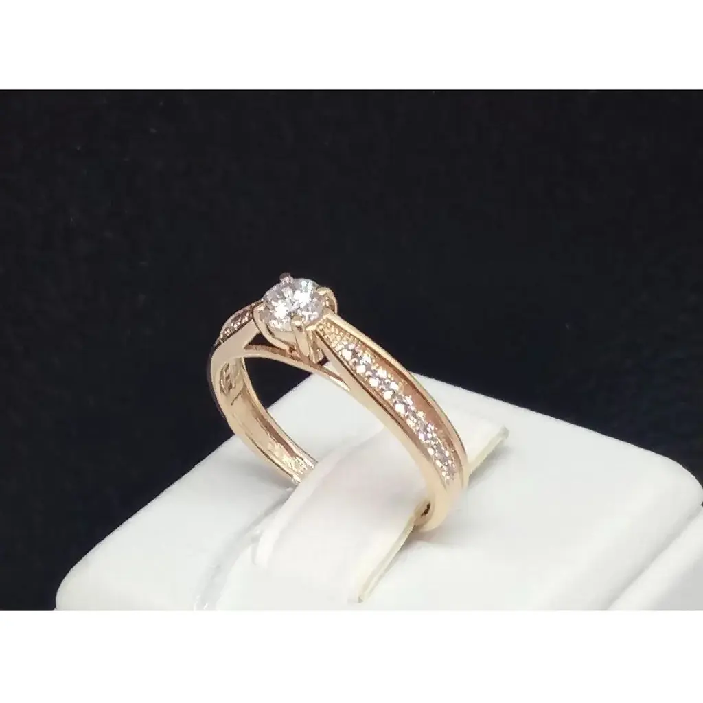 Золоте кільце Столична Ювелірна Фабрика з фіанітами. 140615 15,5 - фото 2