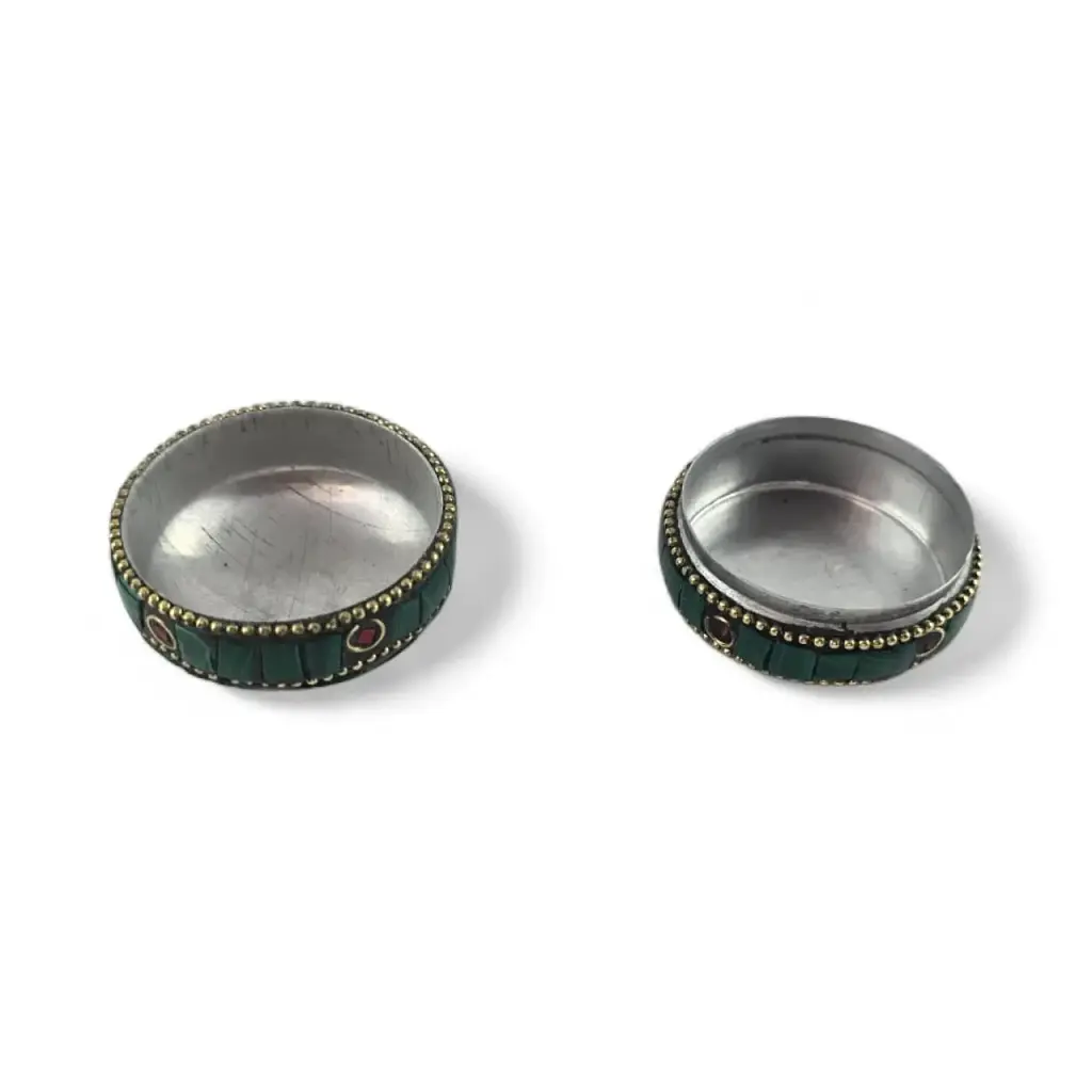 Скринька металева з коралами та бірюзою 3.2х4.7 см - фото 2