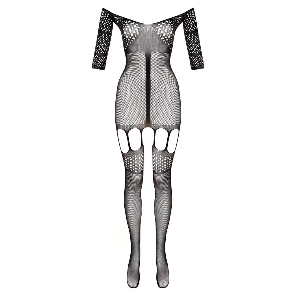Бодистокінг Christine Stunning Suspender-bodystocking Rosa, XS - XL (чорний) - фото 5