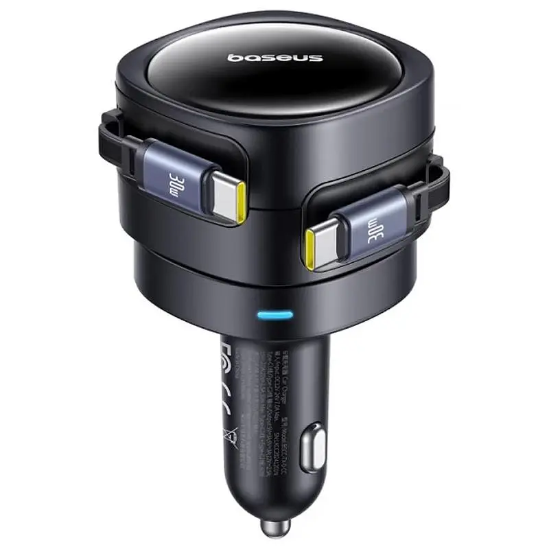 АЗП Enjoyment Max PD60W with retractable cable (2USB-C) (C00035507121) Cosmic Black Baseus teh0029947 - фото 2