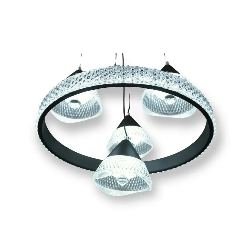 Сучасна LED люстра Diasha чорного кольору 2801/4BK - фото 2
