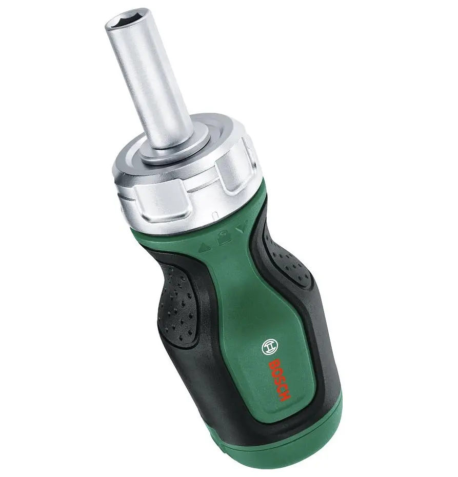 Отвертка с трещоточкой, 6 насадок, рукоятка TPR PZ1,PZ2,PH2,SL4,TX25,HEX5, 111мм, сталь Bosch hoz0014175 - фото 8