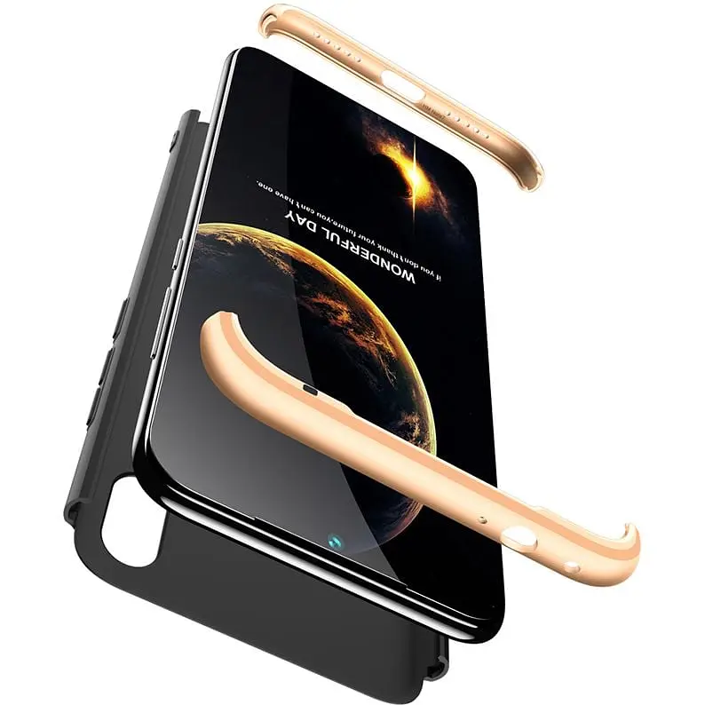 Чохол-накладка GKK 3 in 1 Hard PC Case Xiaomi Redmi 7 Gold/Black - фото 2