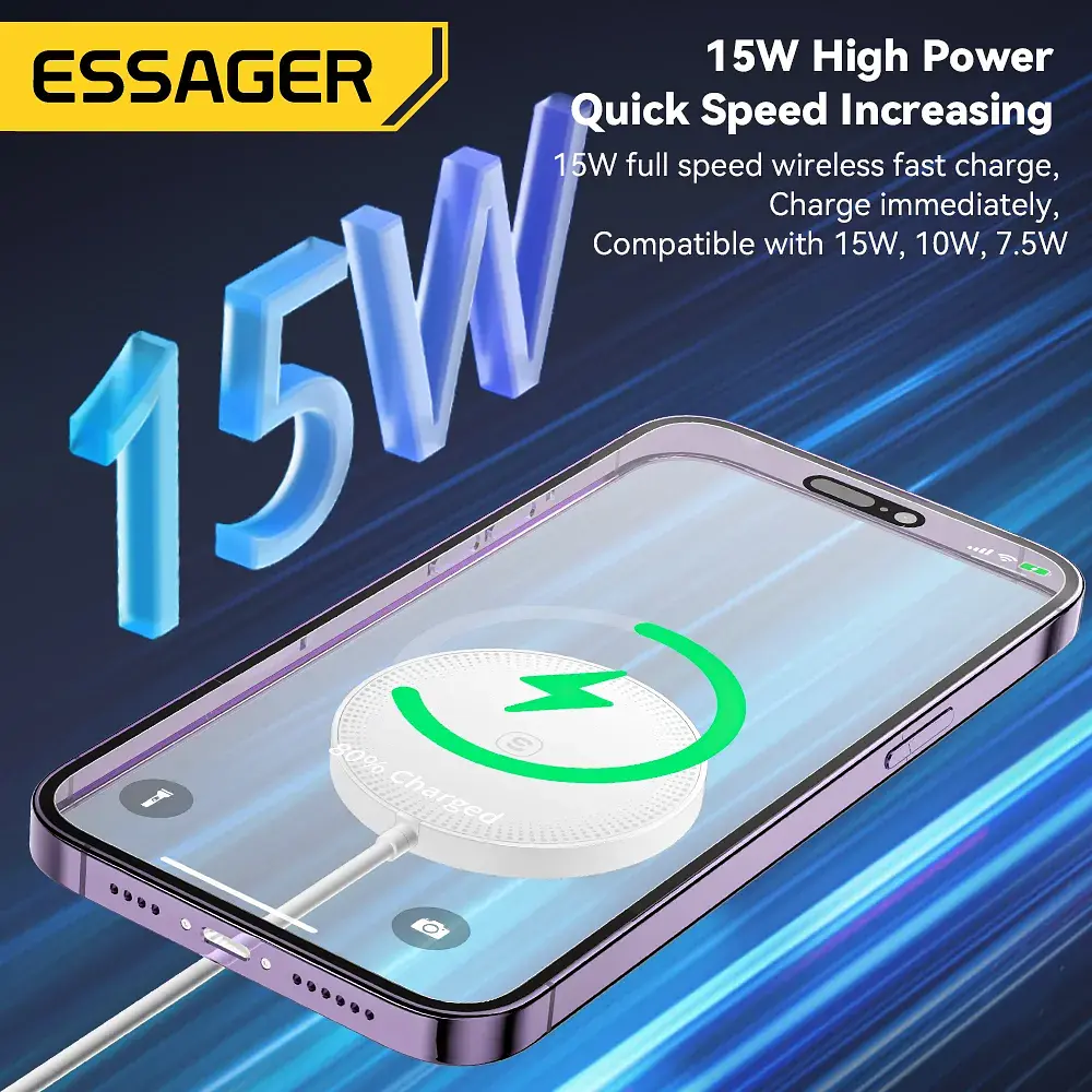 Зарядний пристрій Essager 2-in-1 wireless charger 15W white (EWXCX-CF02-Z) - фото 6
